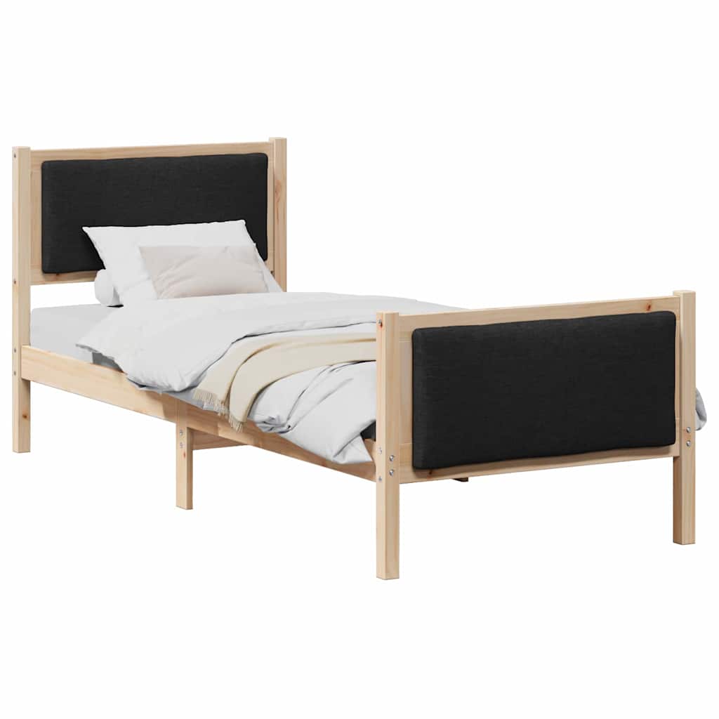 Krevetna konstrukcija s uzglavljem Crna 80 x 200 cm tkanina