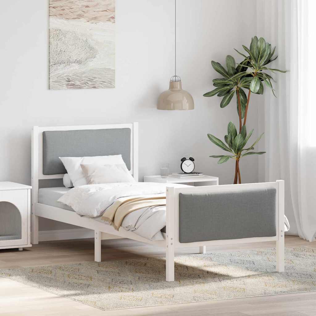 Krevetna konstrukcija Svijetlo siva 80 x 200 cm tkanina