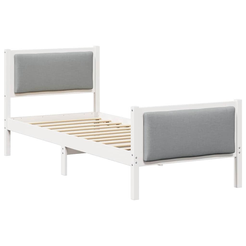 Krevetna konstrukcija Svijetlo siva 80 x 200 cm tkanina
