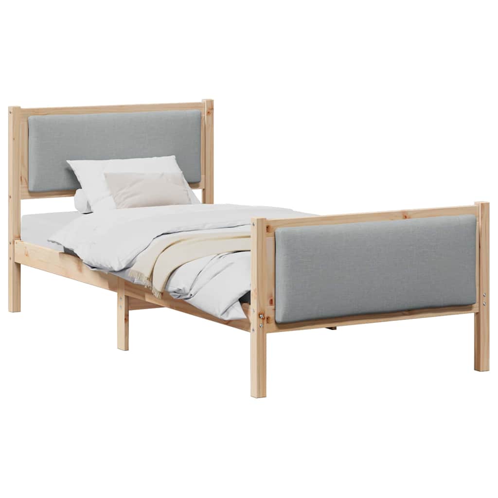 Krevetna konstrukcija Svijetlo siva 90 x 190 cm tkanina