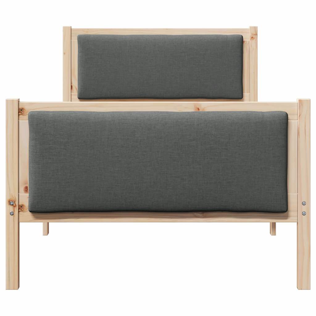 Krevetna konstrukcija Tamno siva 90 x 190 cm tkanina