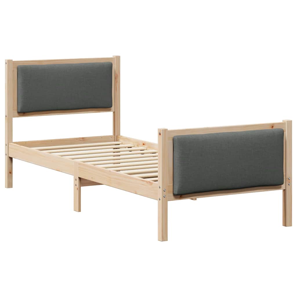 Krevetna konstrukcija Tamno siva 75 x 190 cm tkanina