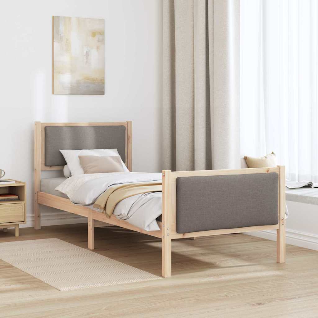 Krevetna konstrukcija Sivo-smeđa 75 x 190 cm tkanina