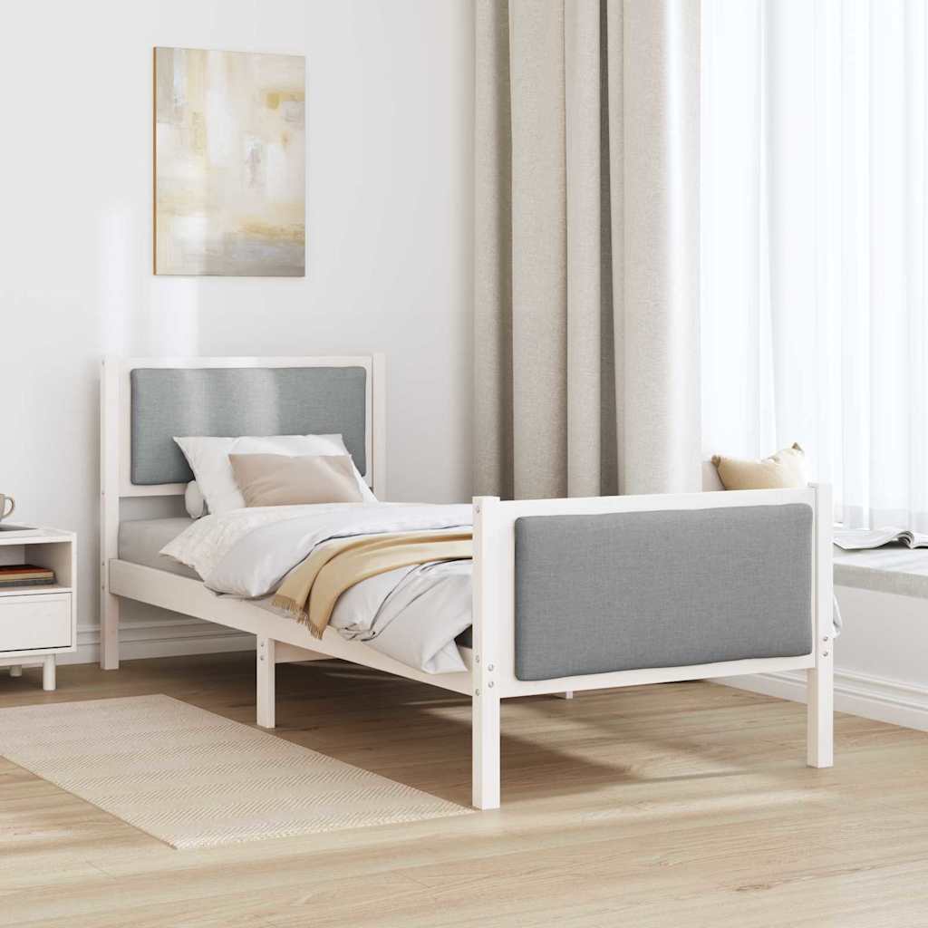 Krevetna konstrukcija Svijetlo siva 75 x 190 cm tkanina