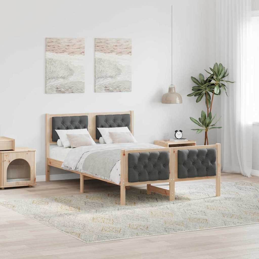 Krevetna konstrukcija s uzglavljem Tamno siva 120 x 200 cm