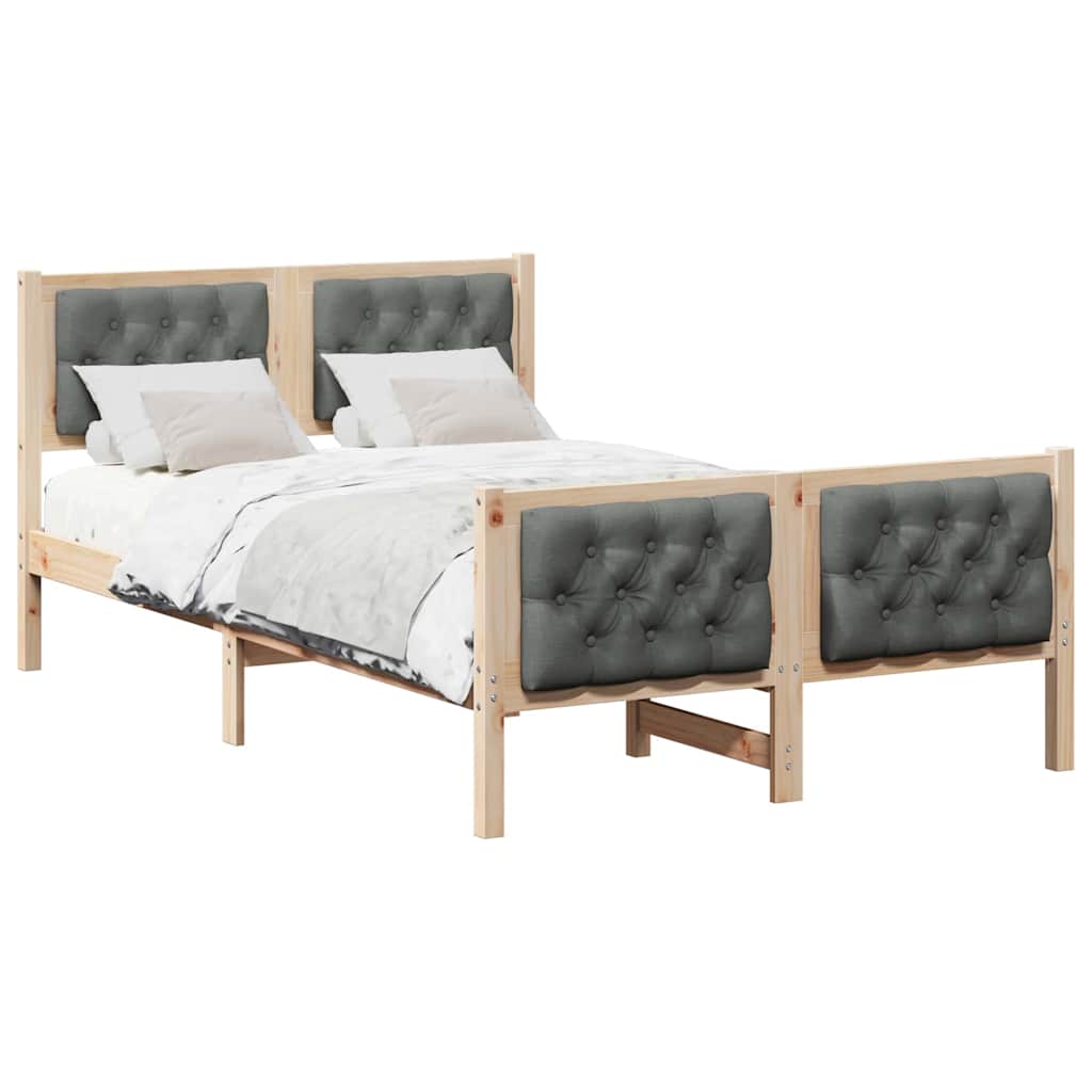 Krevetna konstrukcija s uzglavljem Tamno siva 120 x 200 cm
