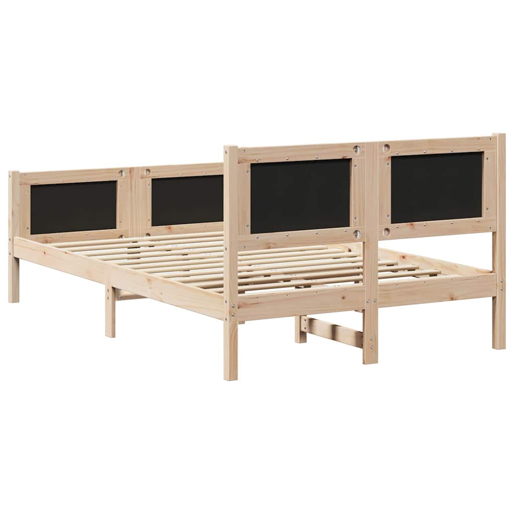 Krevetna konstrukcija Crna 120 x 200 cm Čvrsto borovo drvo