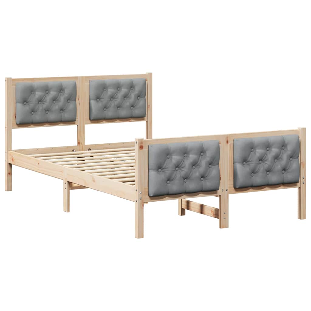 Krevetna konstrukcija s uzglavljem Svijetlo siva 135 x 190 cm