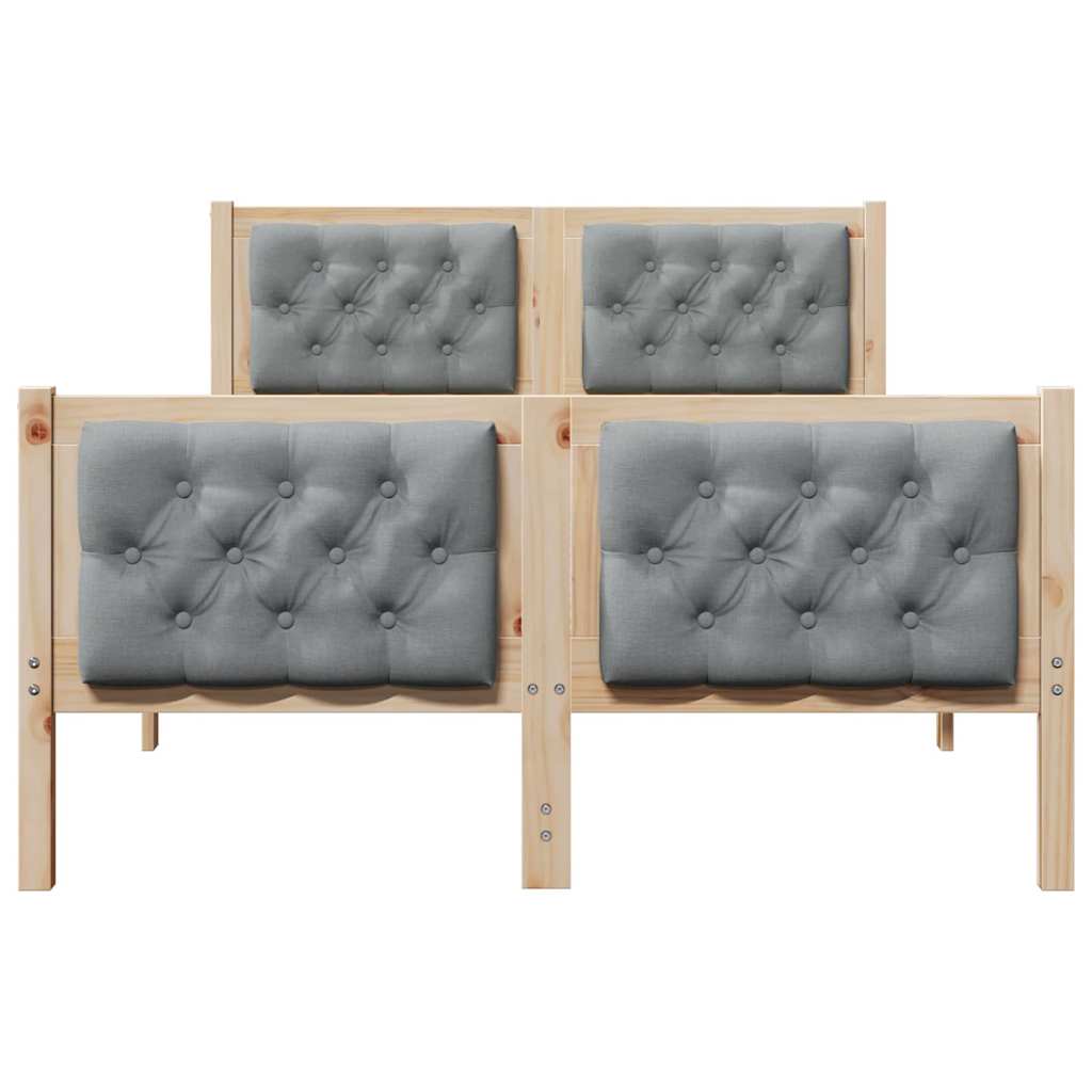 Krevetna konstrukcija s uzglavljem Svijetlo siva 135 x 190 cm