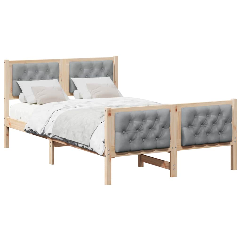 Krevetna konstrukcija s uzglavljem Svijetlo siva 135 x 190 cm