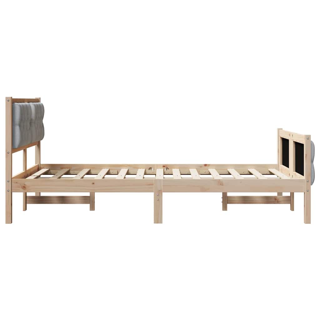 Krevetna konstrukcija s uzglavljem Svijetlo siva 135 x 190 cm