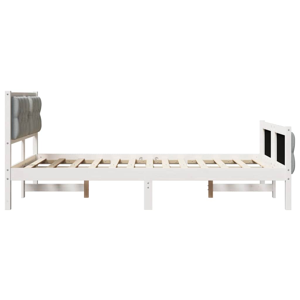Krevetna konstrukcija s uzglavljem Svijetlo siva 135 x 190 cm