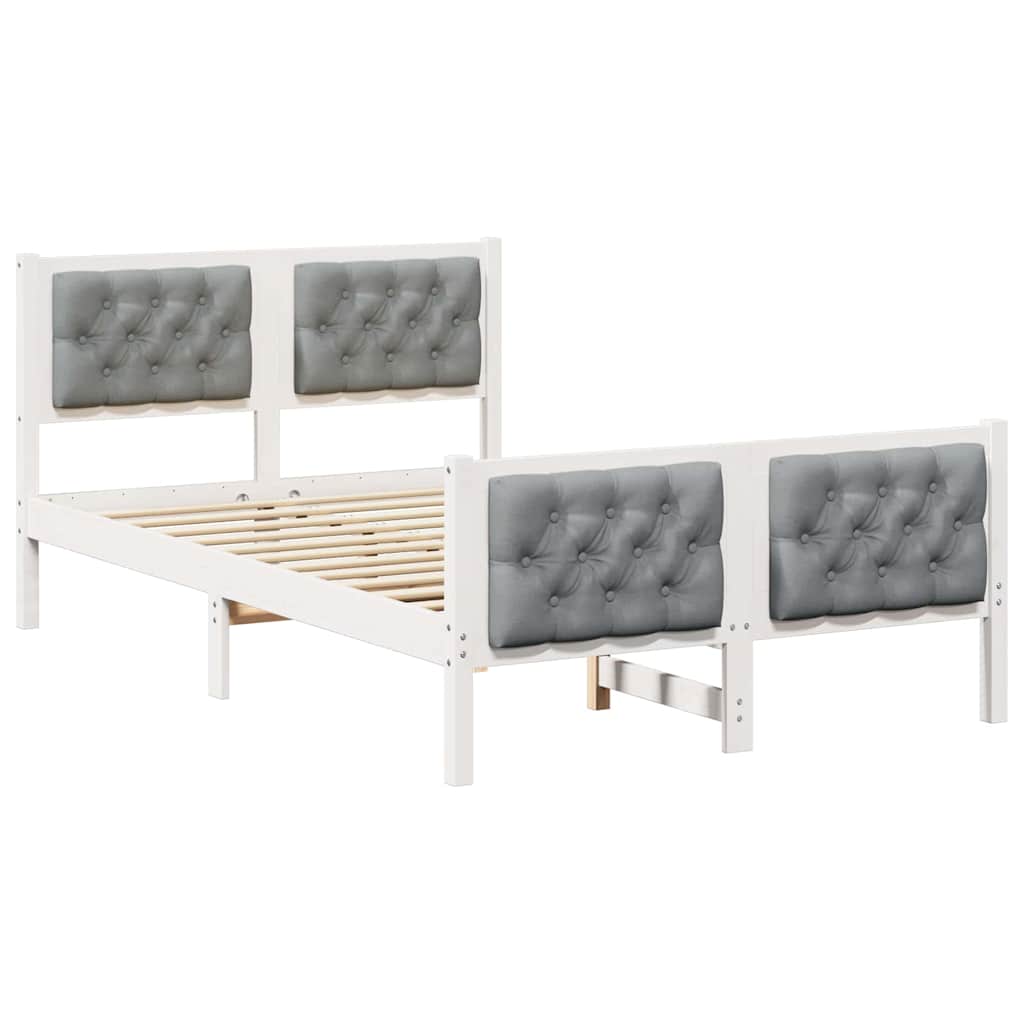 Krevetna konstrukcija s uzglavljem Svijetlo siva 120 x 190 cm