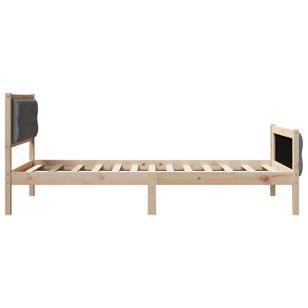 Krevetna konstrukcija s uzglavljem Tamno siva 100 x 200 cm