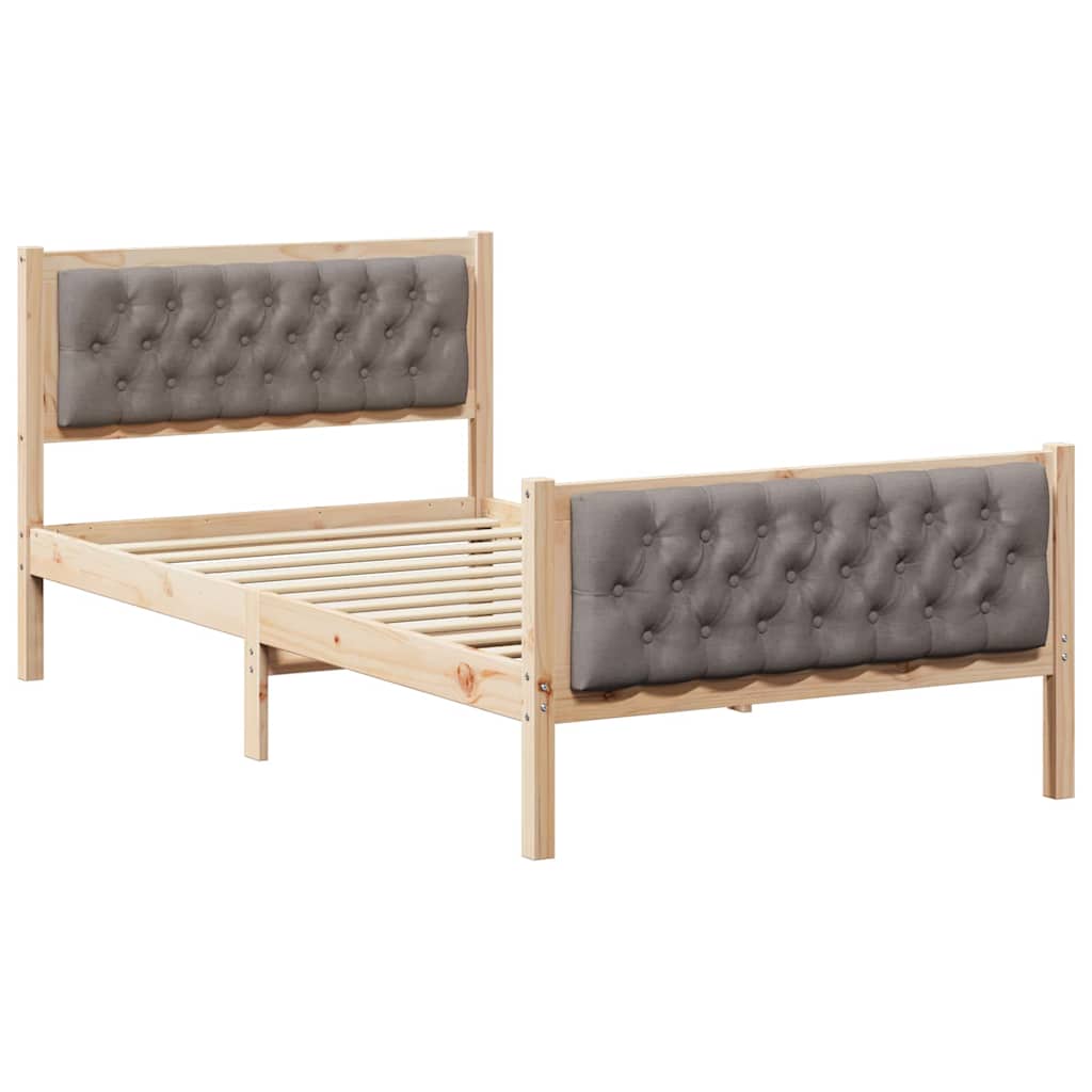 Krevetna konstrukcija s uzglavljem Sivo-smeđa 100 x 200 cm