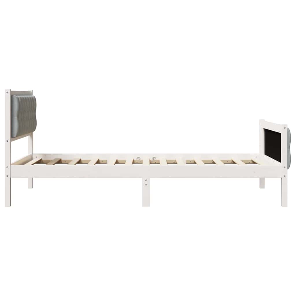 Krevetna konstrukcija s uzglavljem Svijetlo siva 100 x 200 cm