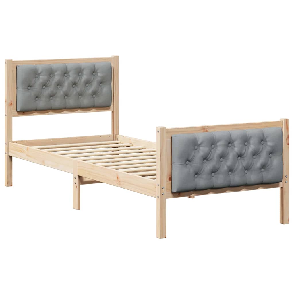 Krevetna konstrukcija s uzglavljem Svijetlo siva 80 x 200 cm