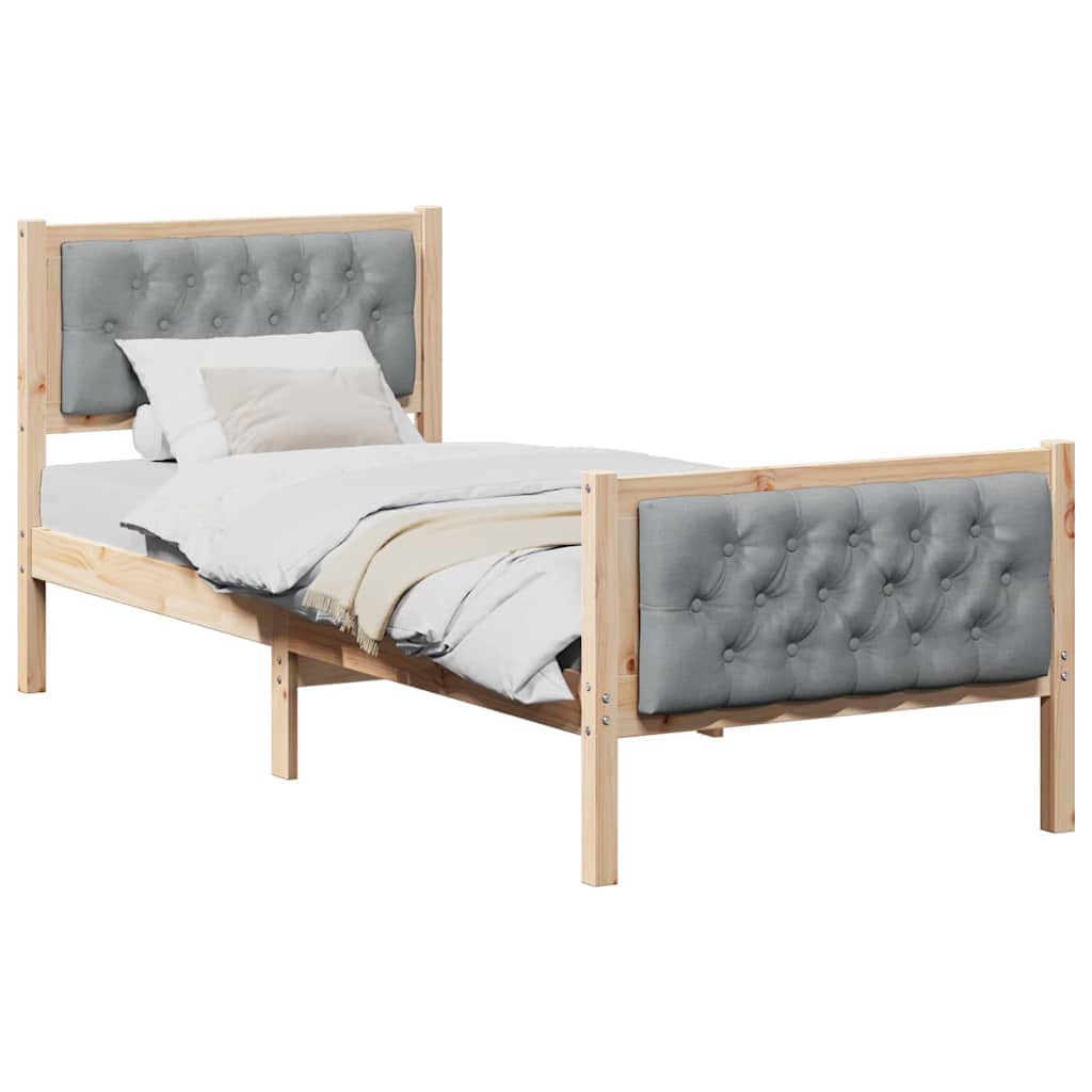 Krevetna konstrukcija s uzglavljem Svijetlo siva 80 x 200 cm