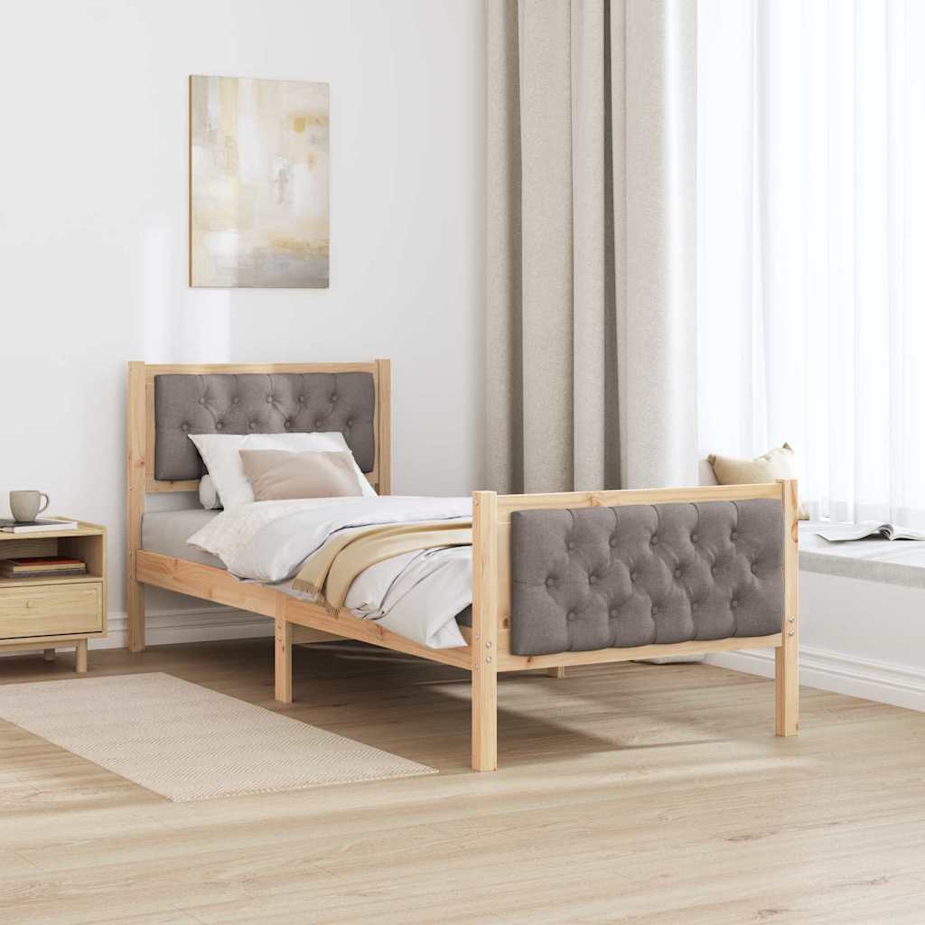 Krevetna konstrukcija Sivo-smeđa 80 x 200 cm Čvrsto borovo drvo