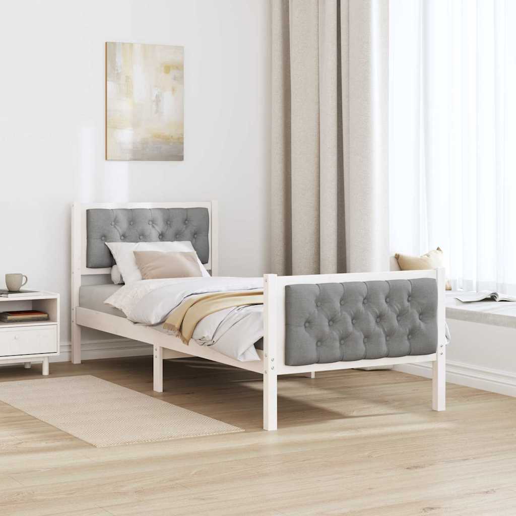 Krevetna konstrukcija s uzglavljem Svijetlo siva 80 x 200 cm