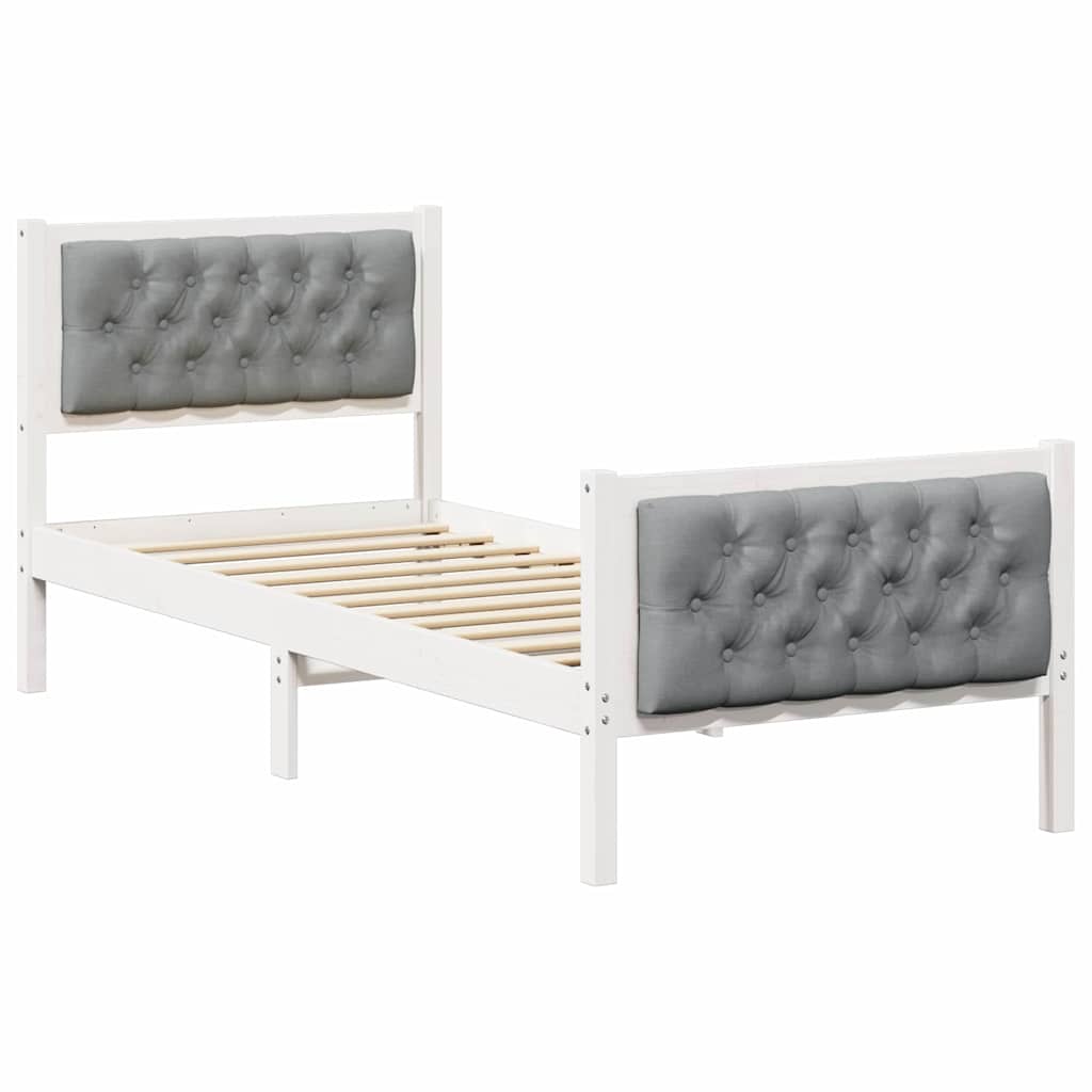 Krevetna konstrukcija s uzglavljem Svijetlo siva 80 x 200 cm