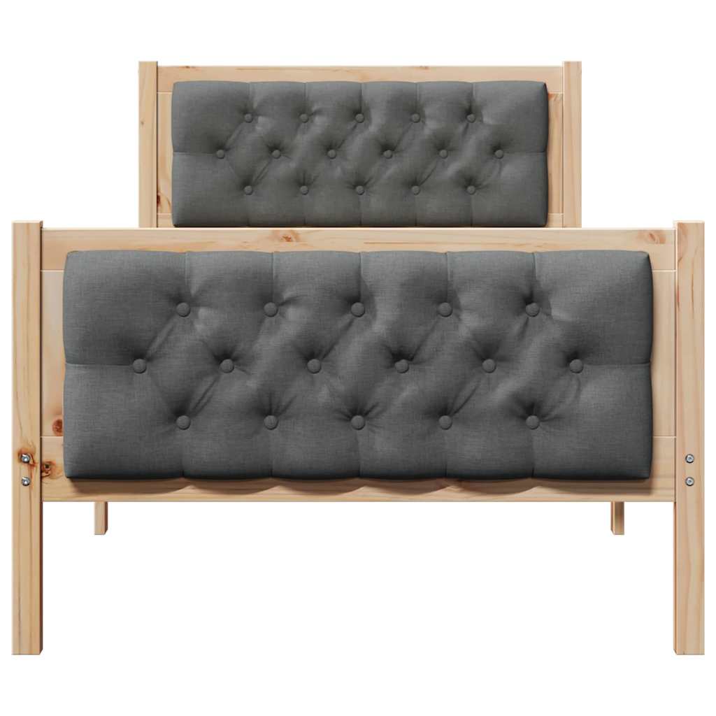 Krevetna konstrukcija Tamno siva 90 x 190 cm Čvrsto borovo drvo