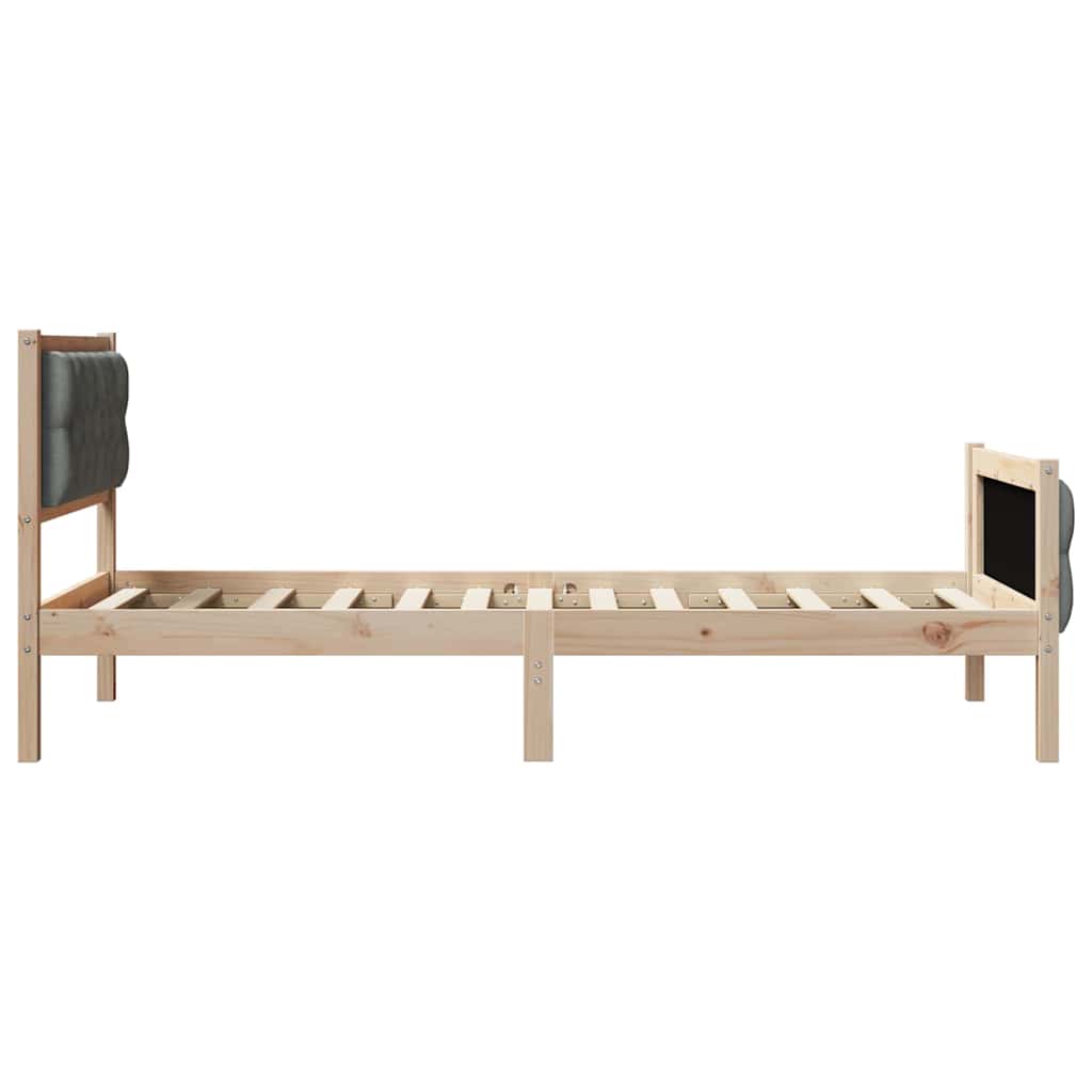 Krevetna konstrukcija Tamno siva 90 x 190 cm Čvrsto borovo drvo