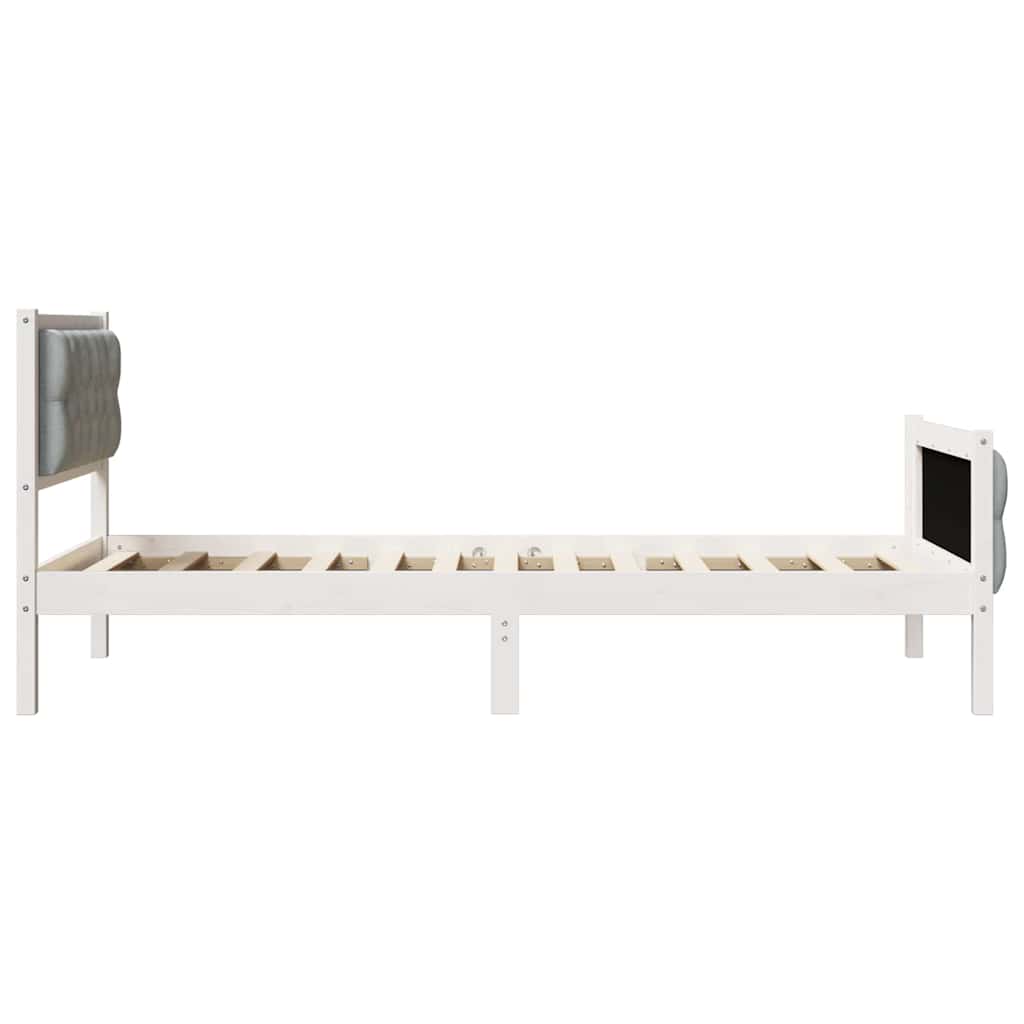 Krevetna konstrukcija s uzglavljem Svijetlo siva 90 x 190 cm