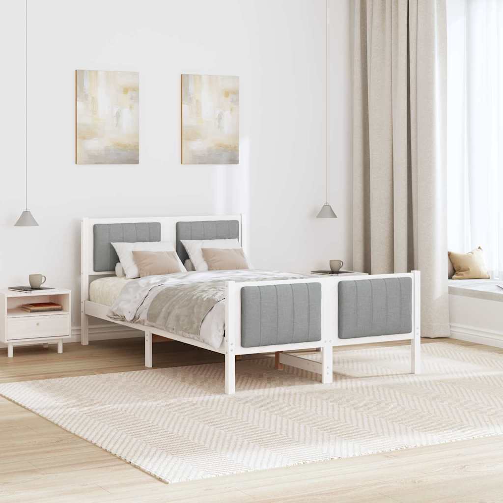 Okvir kreveta s uzglavljem Bijela i svijetlosiva 120 x 200 cm
