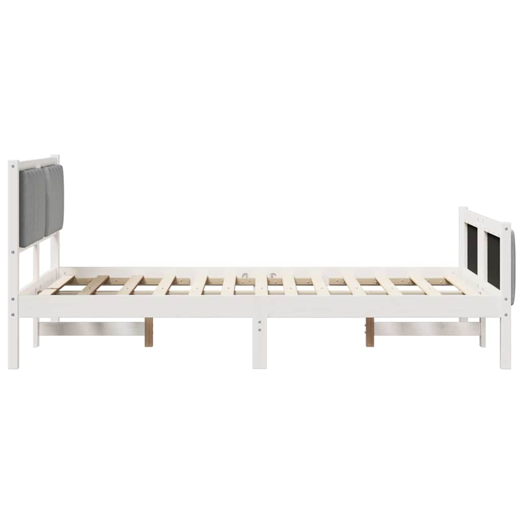Okvir kreveta s uzglavljem Bijela i svijetlosiva 120 x 200 cm