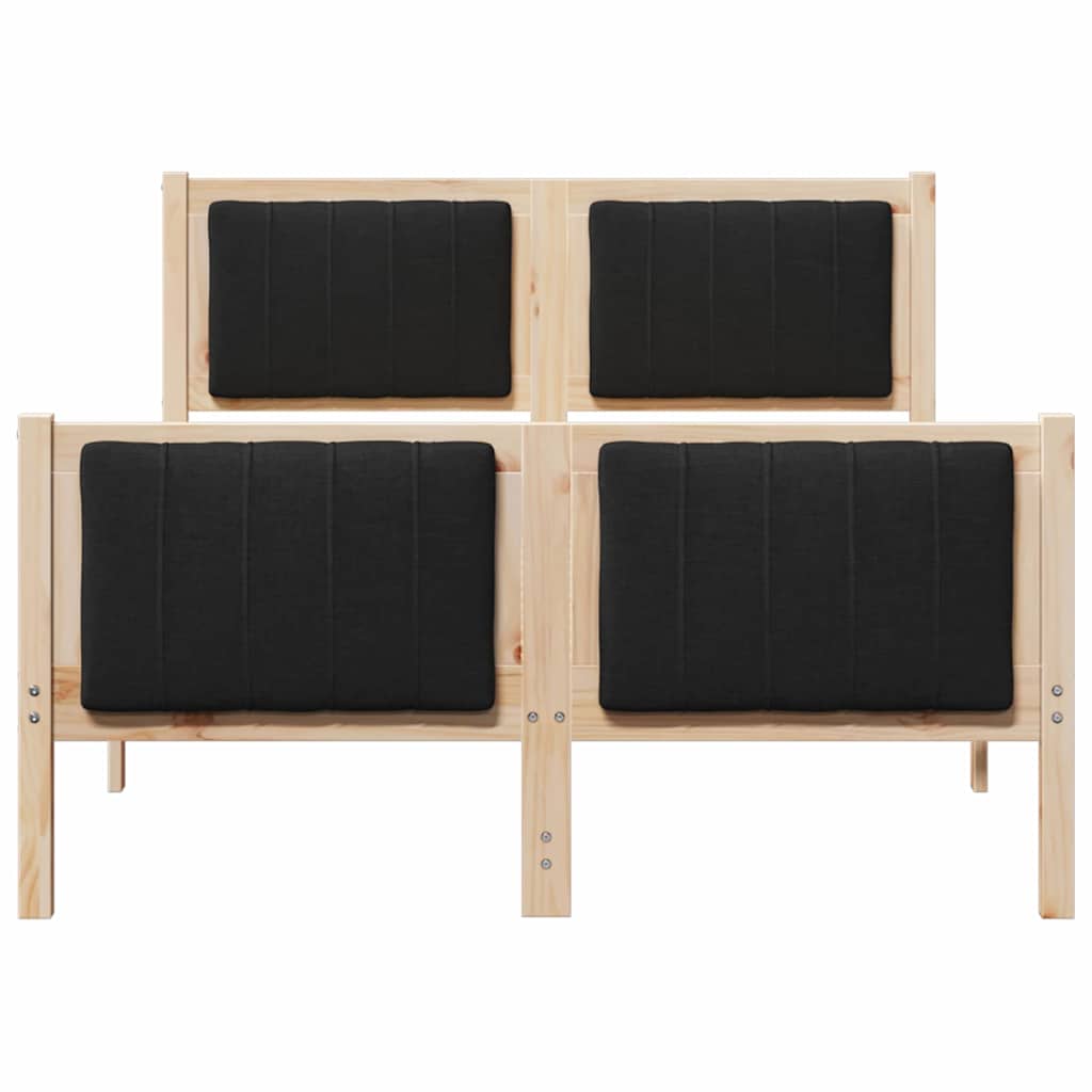 Okvir kreveta Smeđa i crna 120 x 190 cm Masivna borovina