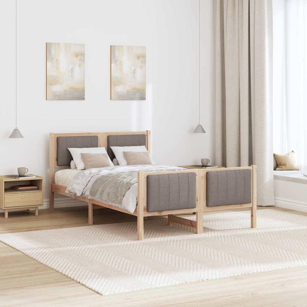 Okvir kreveta Smeđa i taupe 120 x 190 cm Masivna borovina