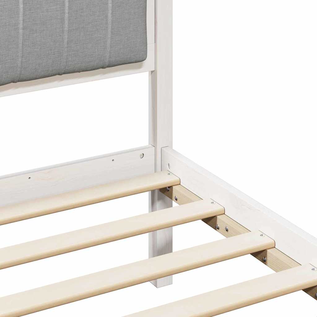 Okvir kreveta s uzglavljem Bijela i svijetlosiva 120 x 190 cm