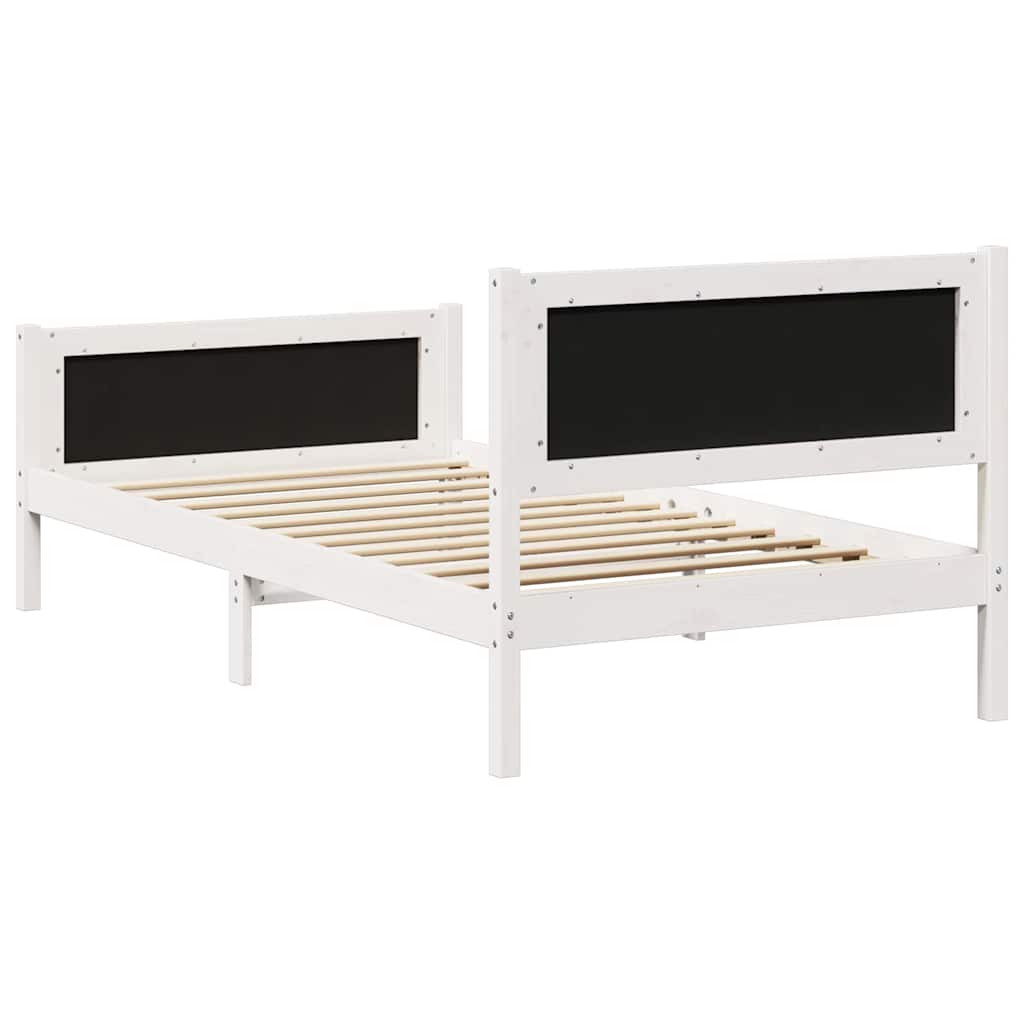 Okvir kreveta s uzglavljem Bijela i svijetlosiva 100 x 200 cm