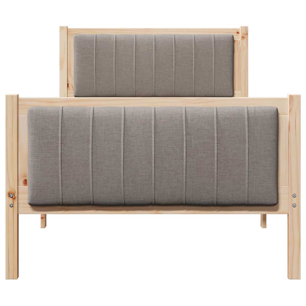 Okvir kreveta Smeđa i taupe 90 x 200 cm Masivna borovina