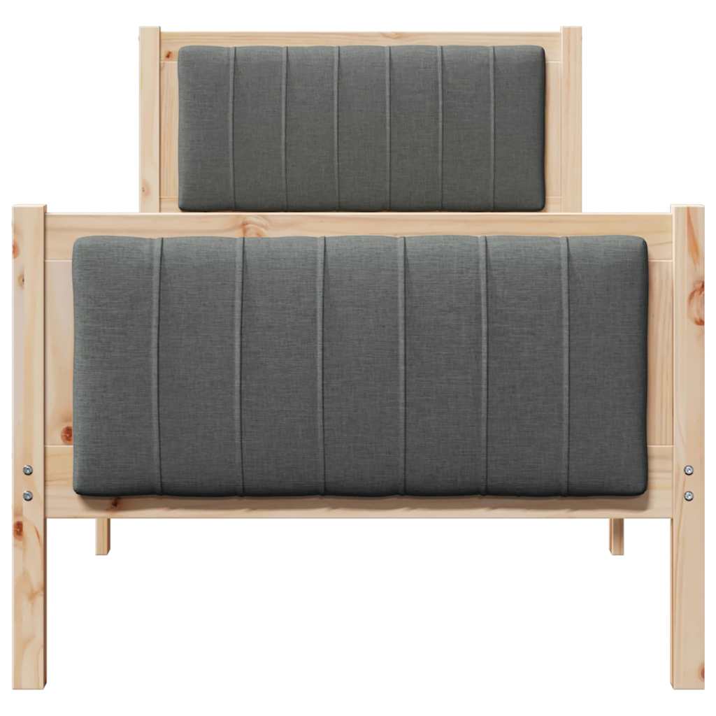 Okvir kreveta smeđe i tamnosivo 80 x 200 cm Masivna borovina