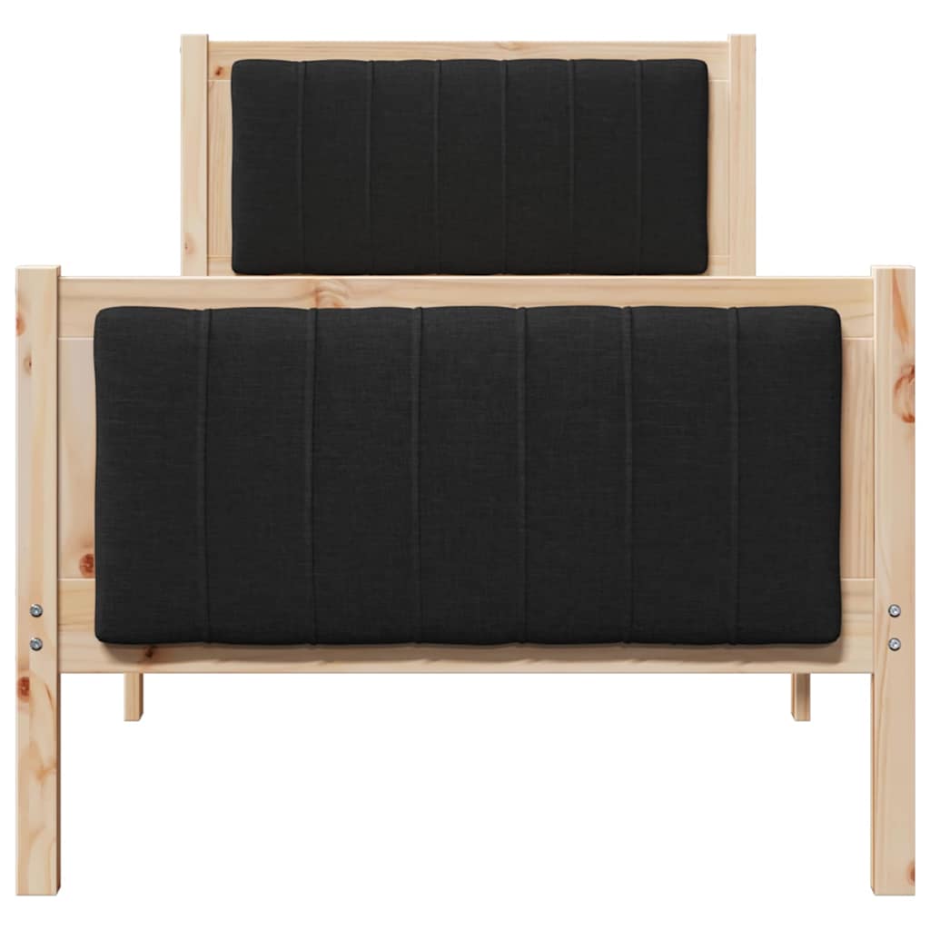 Okvir kreveta Smeđa i crna 80 x 200 cm Masivna borovina