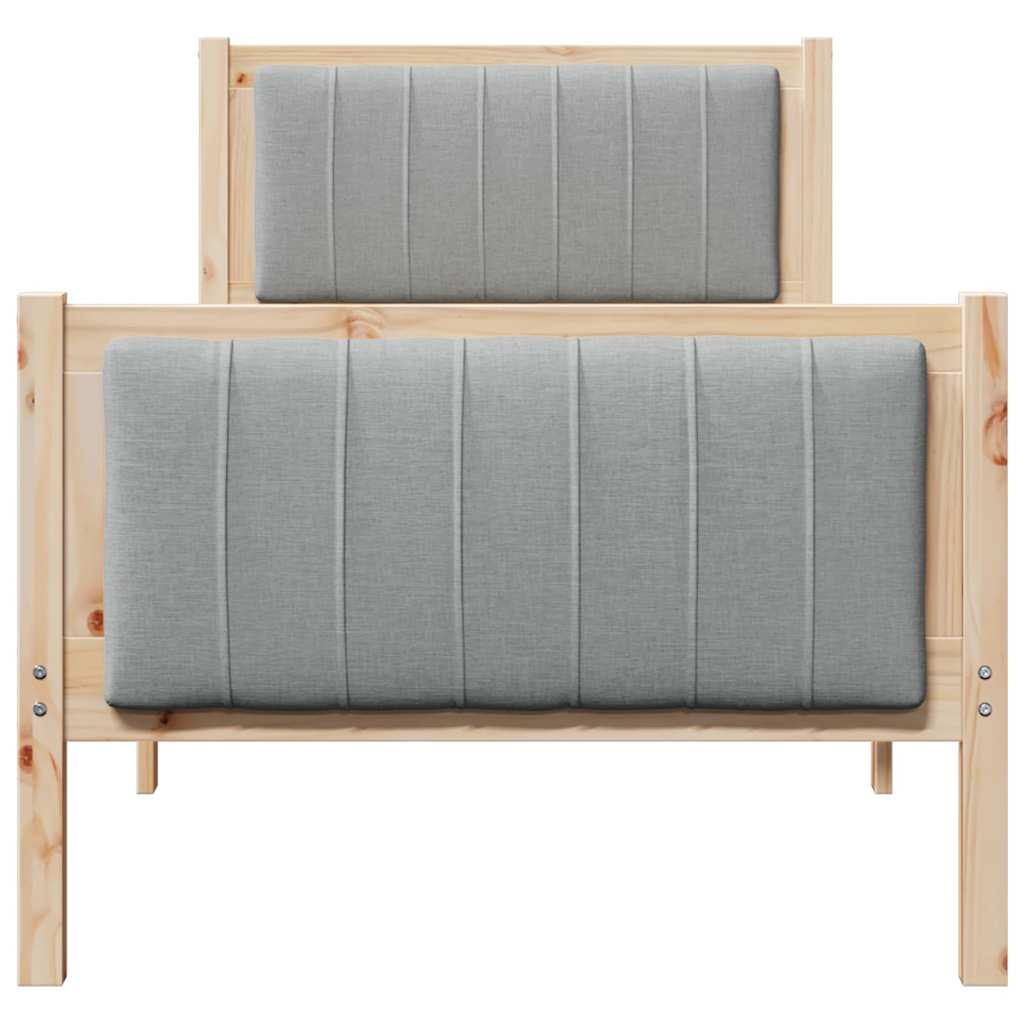 Okvir kreveta s uzglavljem Smeđa i svijetlo siva 75 x 190 cm