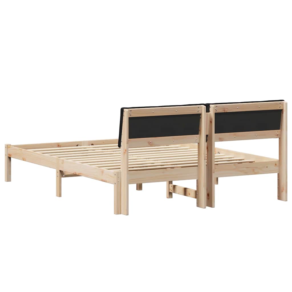 Okvir kreveta Smeđa i crna 160 x 200 cm Masivna borovina