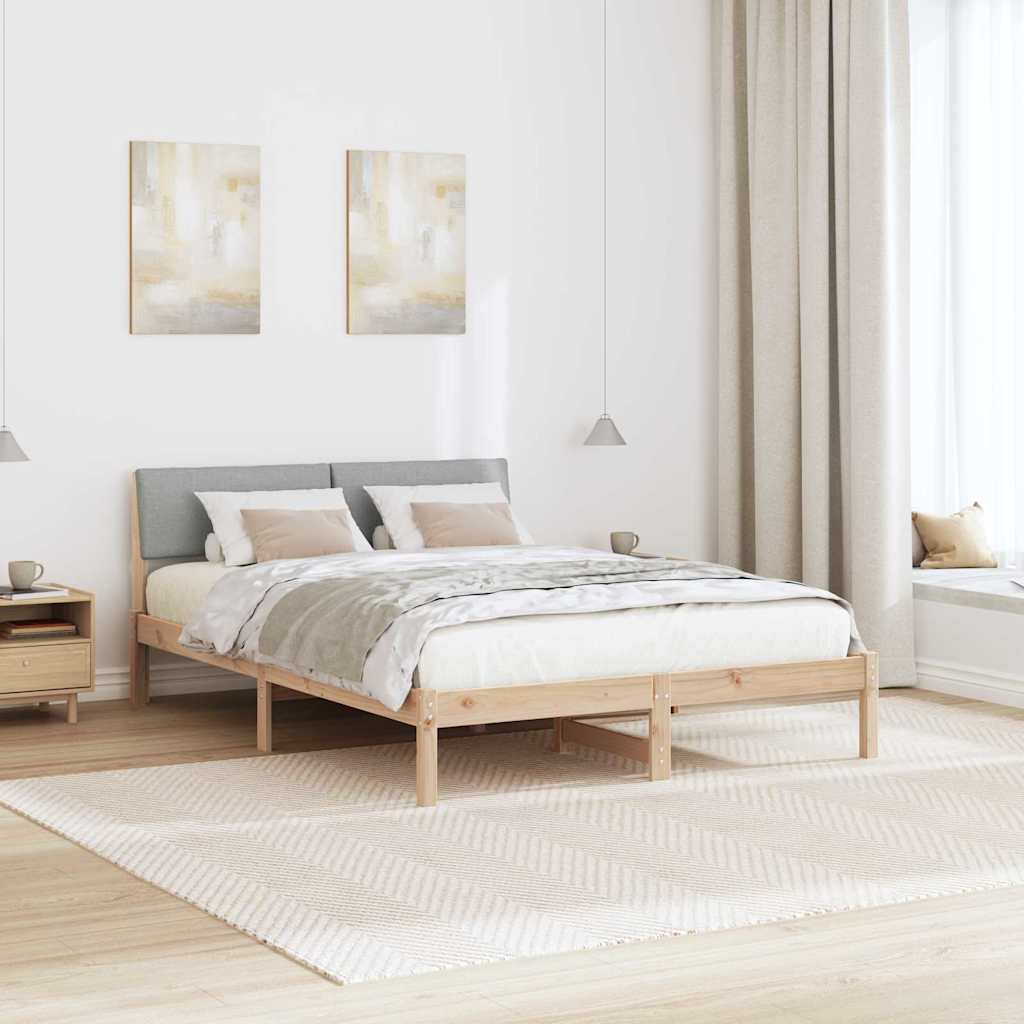 Okvir kreveta s uzglavljem Smeđa i svijetlo siva 150 x 200 cm