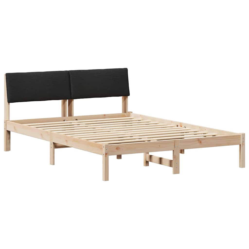 Okvir kreveta Smeđa i crna 150 x 200 cm Masivna borovina