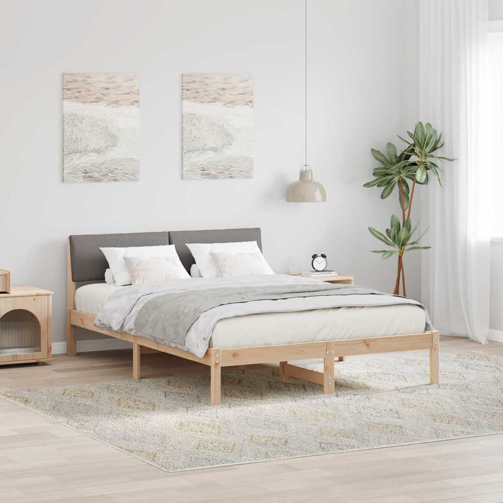 Okvir kreveta Smeđa i taupe 150 x 200 cm Masivna borovina