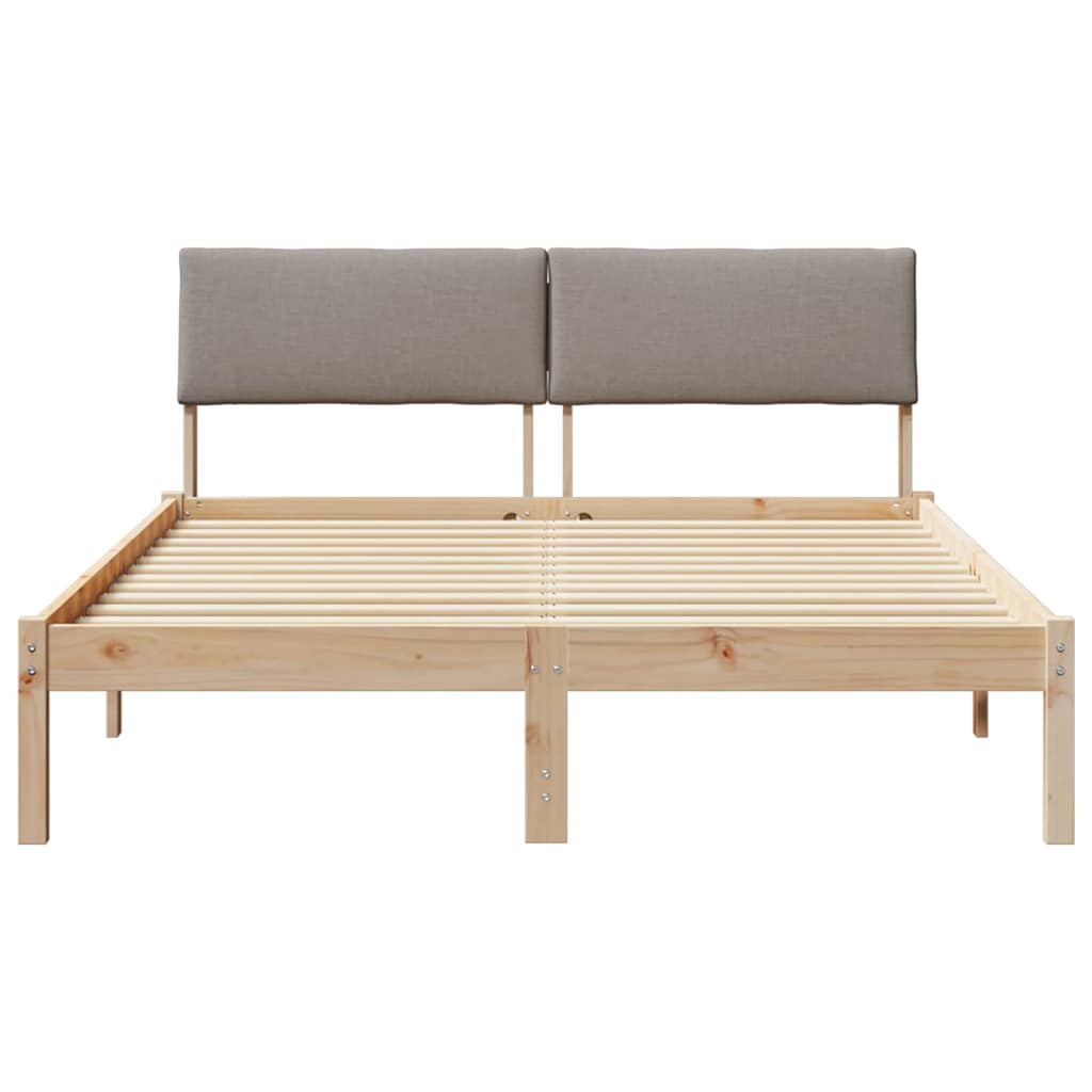 Okvir kreveta Smeđa i taupe 150 x 200 cm Masivna borovina