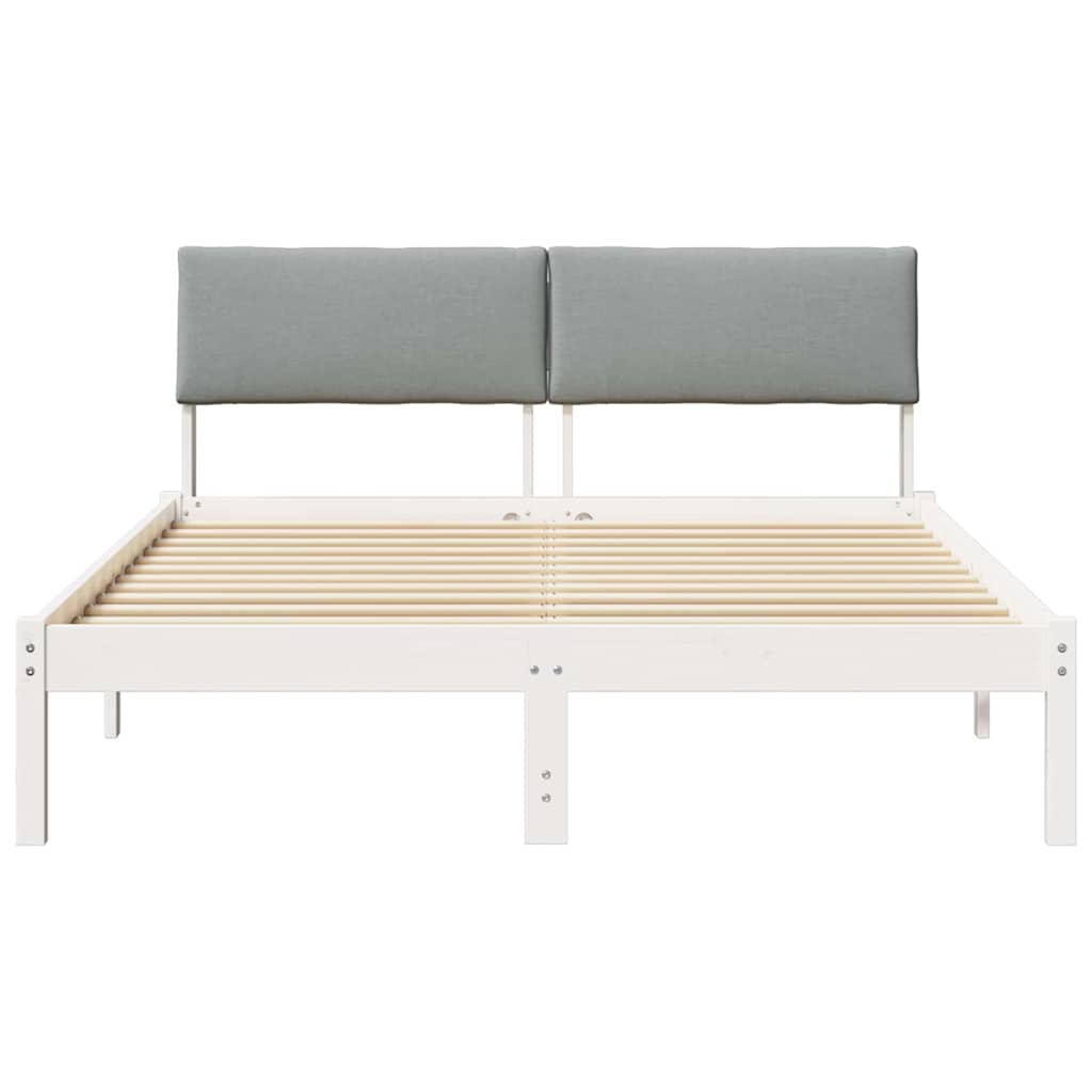 Okvir kreveta s uzglavljem Bijela i svijetlosiva 150 x 200 cm