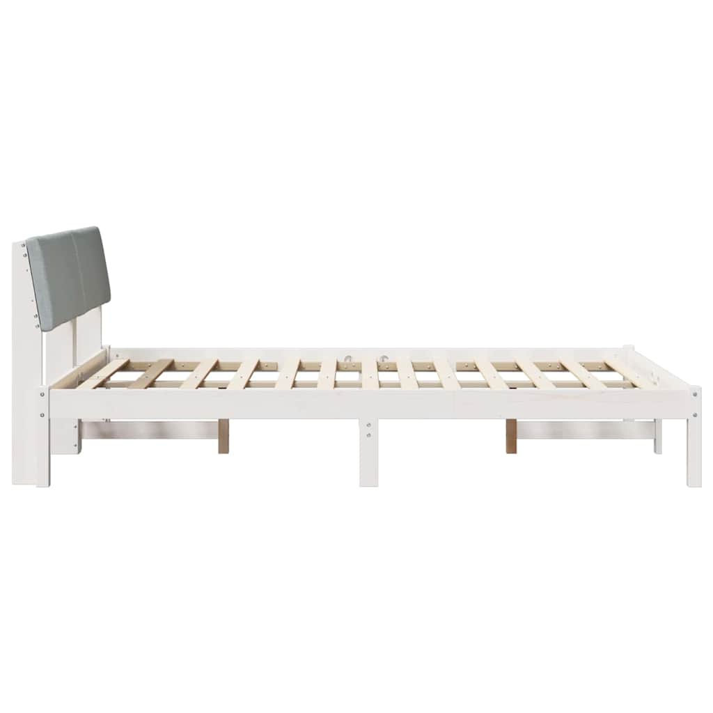 Okvir kreveta s uzglavljem Bijela i svijetlosiva 150 x 200 cm