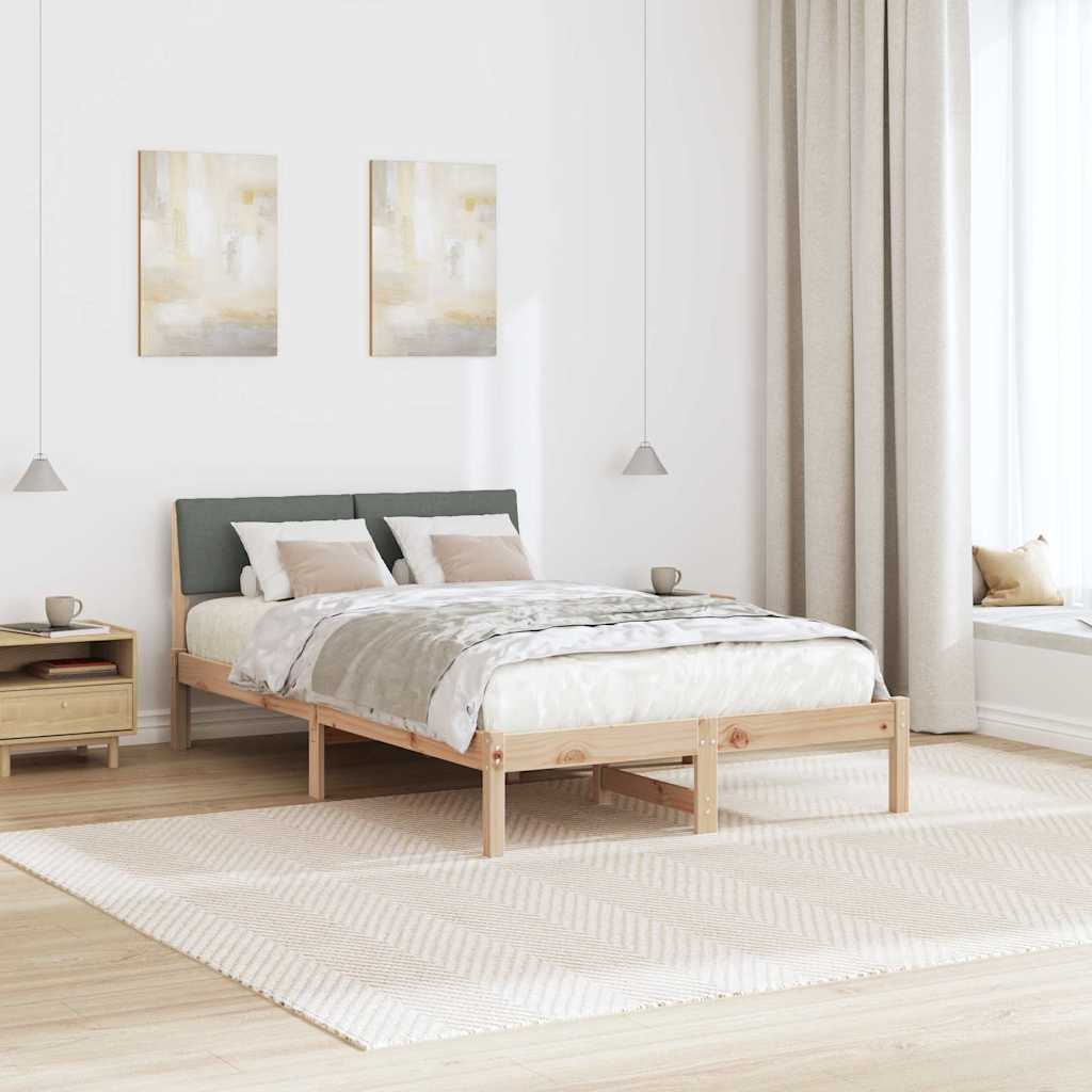 Okvir kreveta smeđe i tamnosivo 120 x 200 cm Masivna borovina