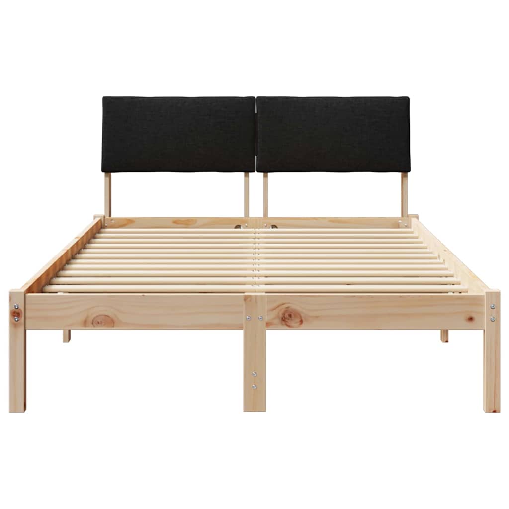 Okvir kreveta Smeđa i crna 120 x 200 cm Masivna borovina