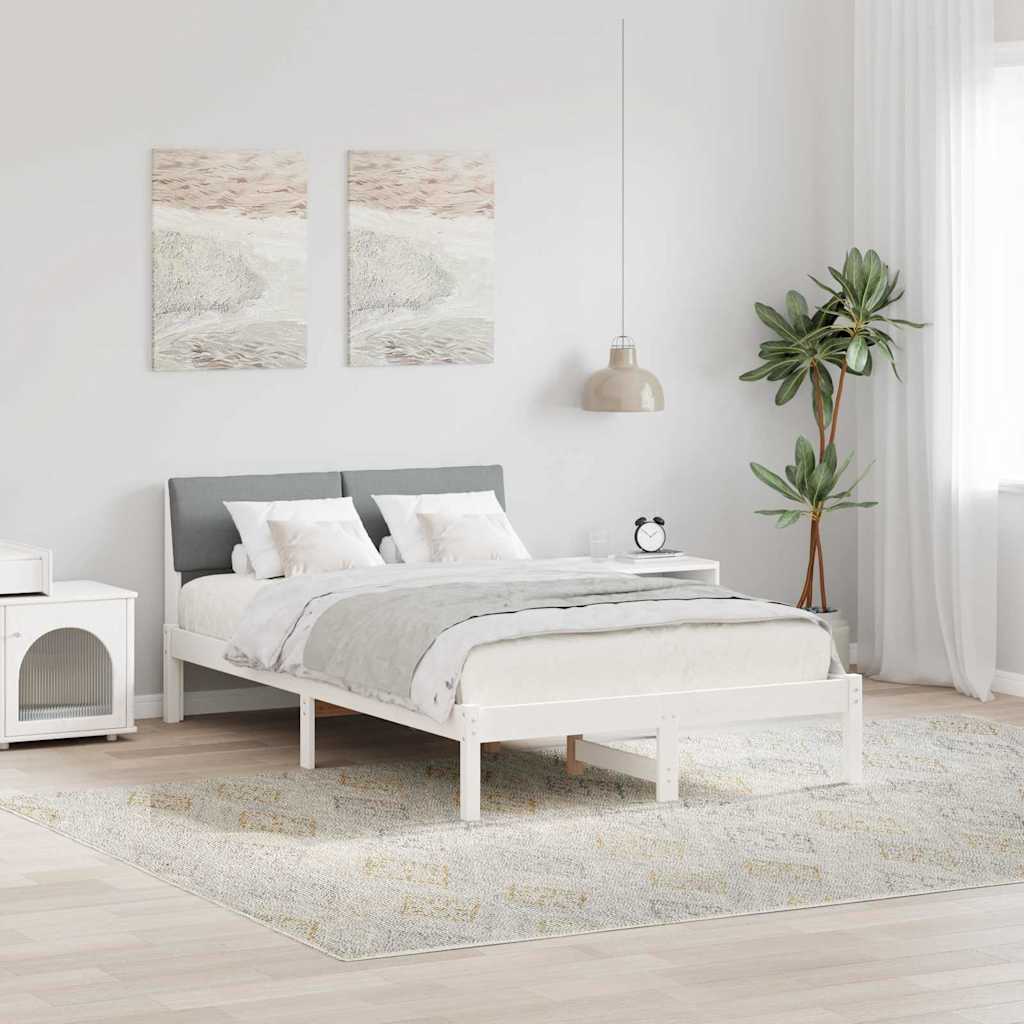 Okvir kreveta s uzglavljem Bijela i svijetlosiva 120 x 200 cm
