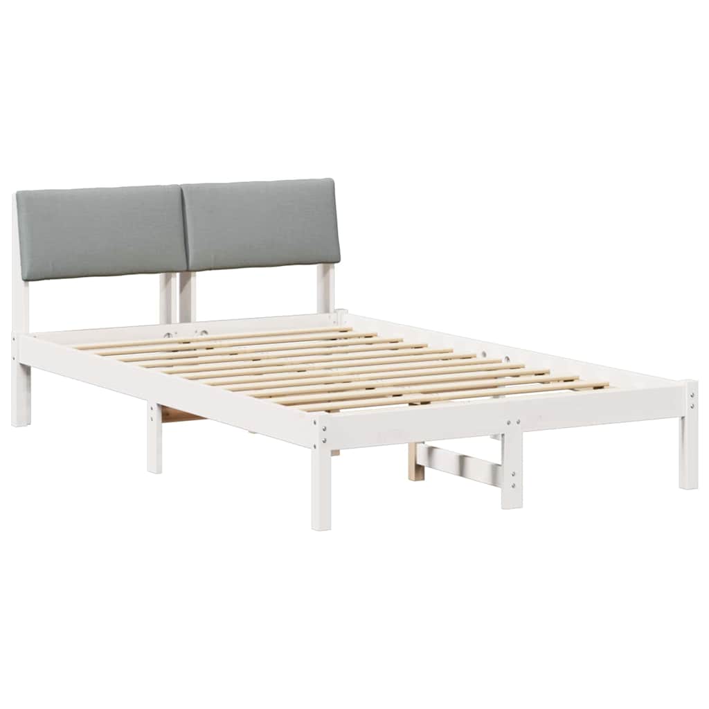 Okvir kreveta s uzglavljem Bijela i svijetlosiva 120 x 200 cm