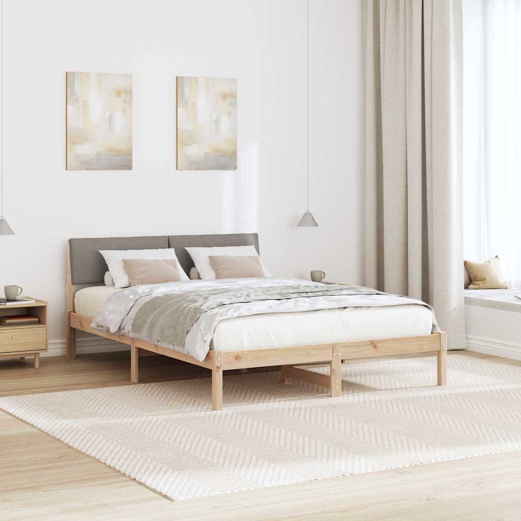 Okvir kreveta Smeđa i taupe 140 x 190 cm Masivna borovina